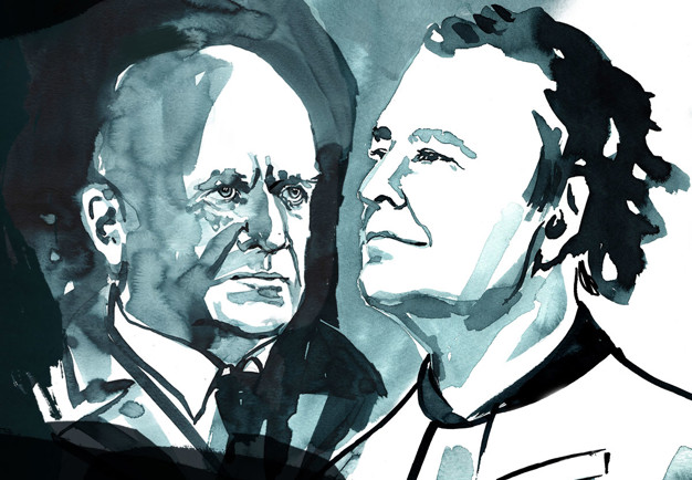 Illustration of Jean Sibelius and Sakari Oramo.